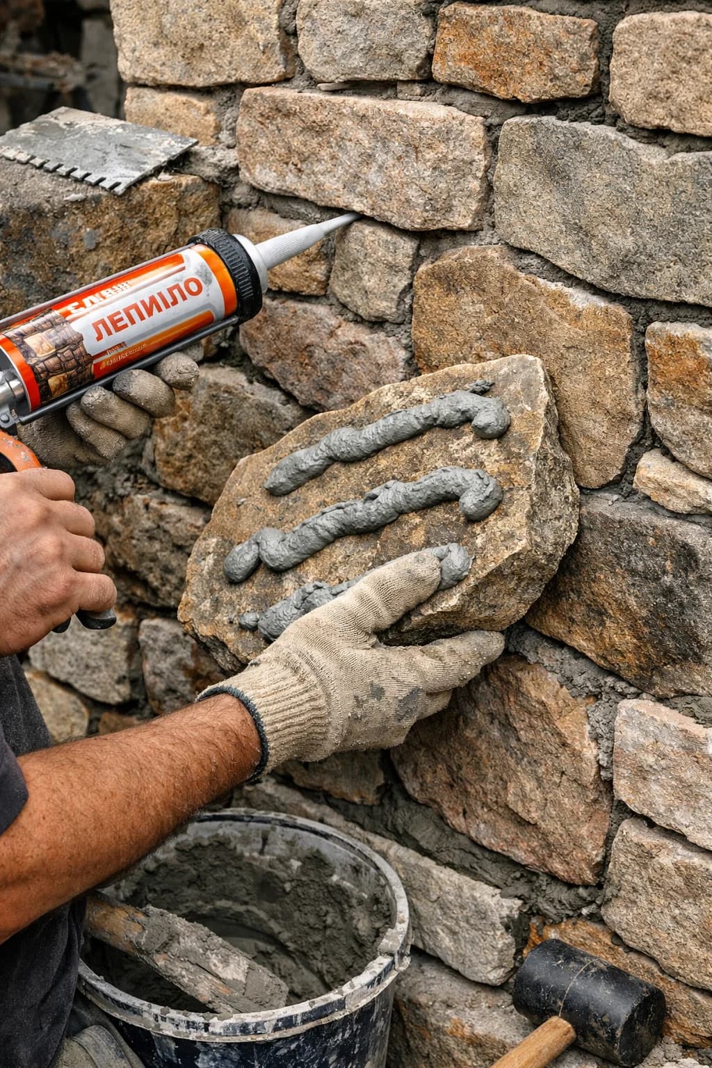 Лепене на камък